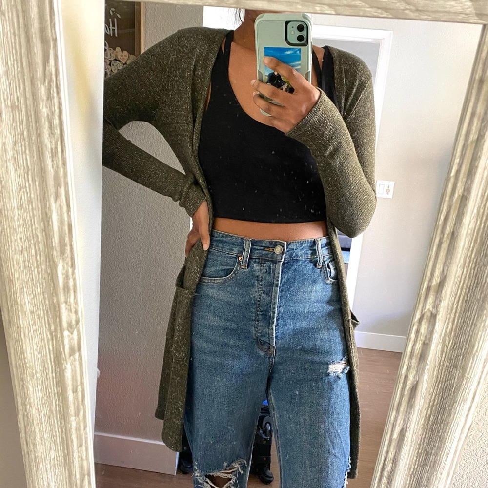 F21 Olive Green Cardigan